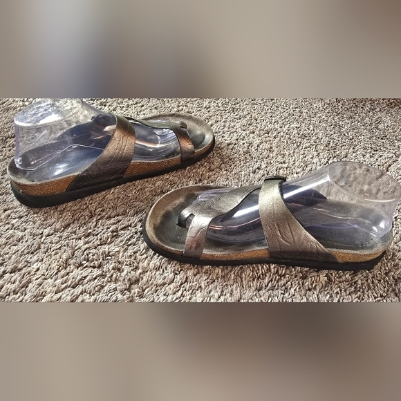 Mephisto Helen Thong Sandals Cork Footbed Metallic Size 42 (Womens US 12) - Picture 3 of 10